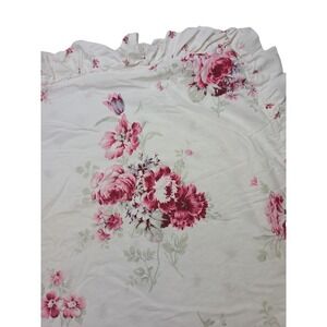 2 Simply Shabby Chic White Cottage Rose Ruffled Pillow Shams King Cotton